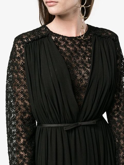 Shop Giambattista Valli Macrame Lace Long Sleeve Dress In Black