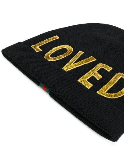 Shop Gucci Loved Beanie In Black