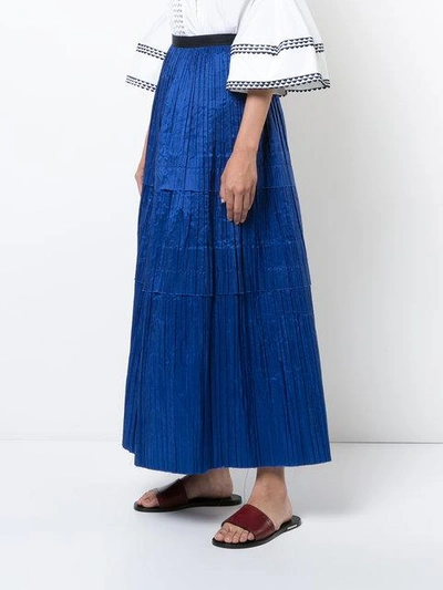 Shop Oscar De La Renta Full Length Pleated Skirt
