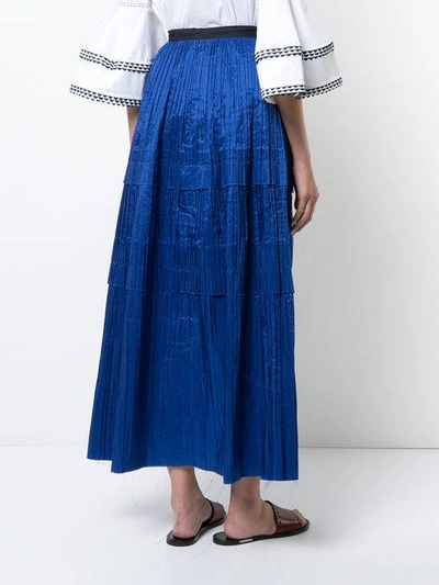 Shop Oscar De La Renta Full Length Pleated Skirt