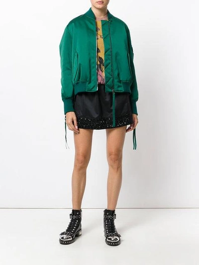 Shop N°21 Fringed Details Bomber Jacket In Green