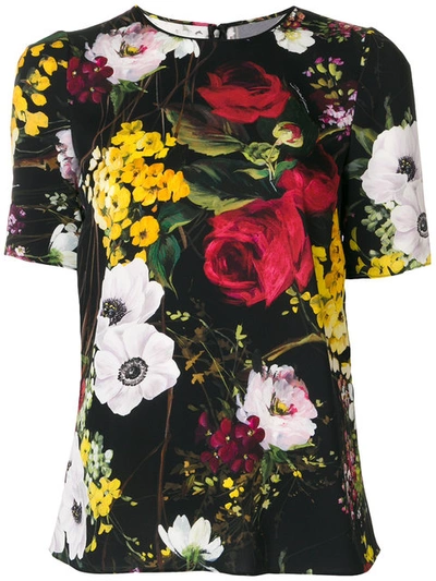 Shop Dolce & Gabbana Floral Print T-shirt - Black