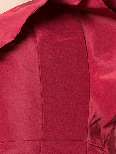 Shop Oscar De La Renta Ruffle Flared Gown In Red