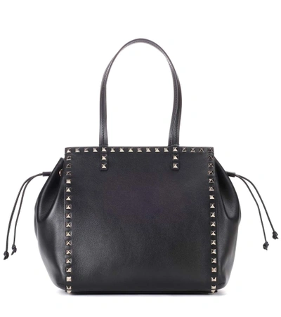 Valentino Garavani Rockstud Double Handle Bag In Black