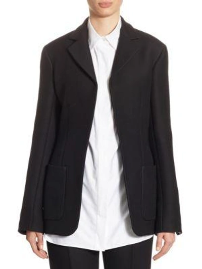 The Row Perse Wool And Silk-blend Jacket In Black