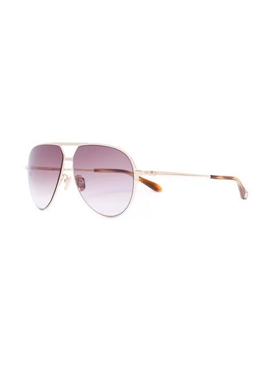 Shop Brioni Aviator Sunglasses In Metallic