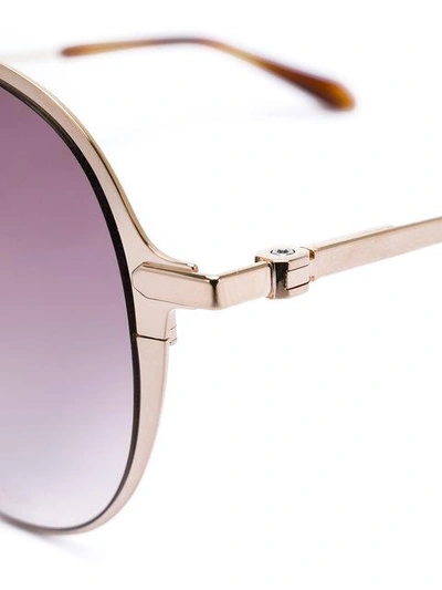 Shop Brioni Aviator Sunglasses In Metallic