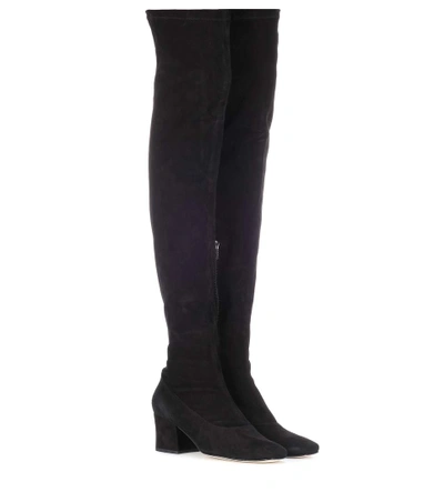 Dorateymur 60mm Sybil Suede Over The Knee Boots In Black
