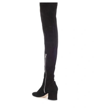Shop Dorateymur Sybil Suede Over-the-knee Boots In Black
