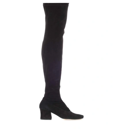 Shop Dorateymur Sybil Suede Over-the-knee Boots In Black