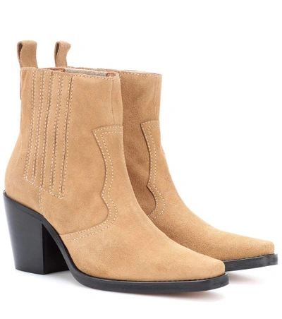 Ganni Exclusive To Mytheresa.com - Rita Suede Ankle Boots In Brown