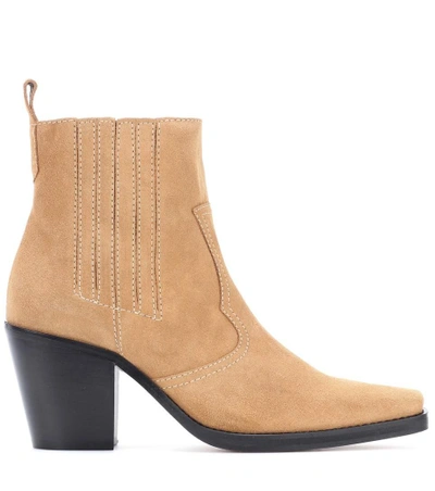 Shop Ganni Exclusive To Mytheresa.com - Rita Suede Ankle Boots In Brown