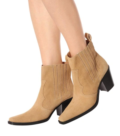 Shop Ganni Exclusive To Mytheresa.com - Rita Suede Ankle Boots In Brown