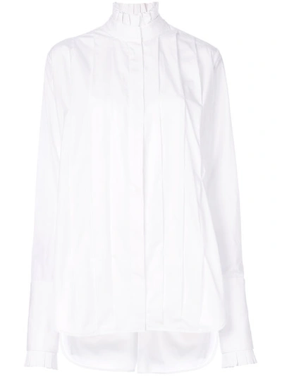 Ellery Classic Pleated Shirt In White