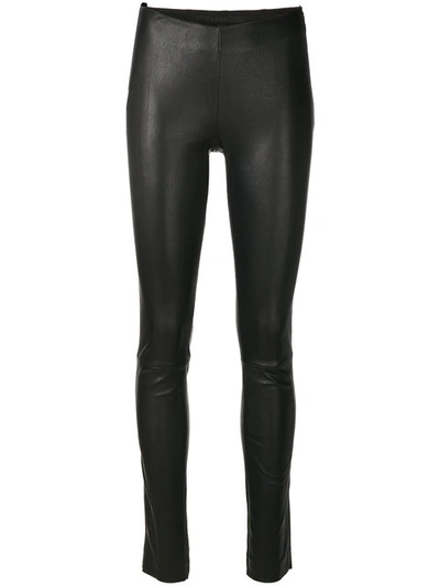 Drome Skinny Leather Trousers In Black