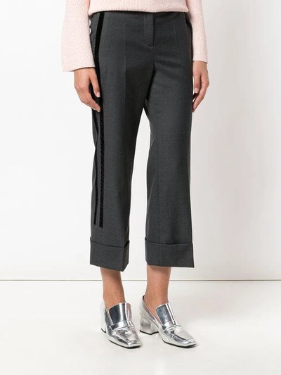Shop N°21 Nº21 Tailored Cropped Bootcut Trousers - Grey
