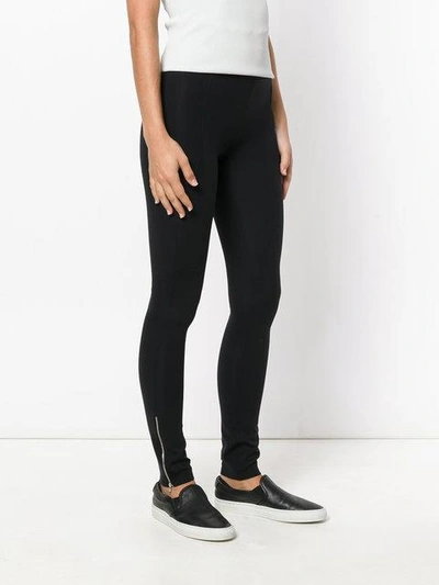 Shop Helmut Lang Zip Cuff Leggings - Black