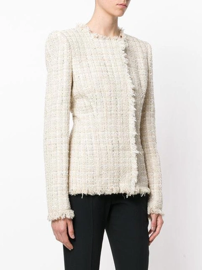 Shop Alexander Mcqueen Tweed Jacket - Neutrals