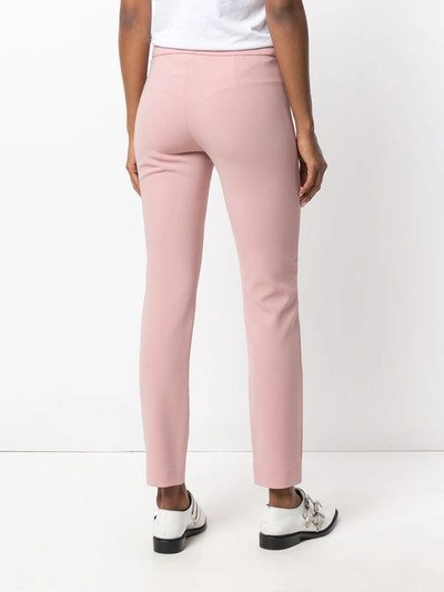Shop Moschino Slim-fit Trousers - Pink & Purple