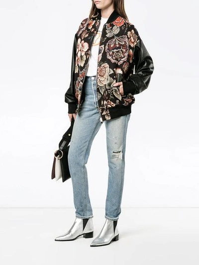 Shop Stella Mccartney Sabina Tapestry Bomber Jacket - Black