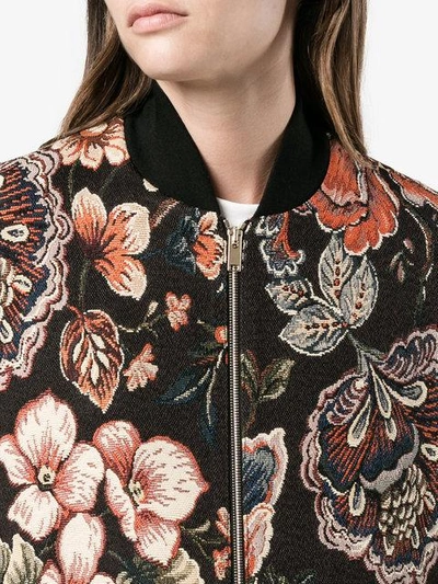 Shop Stella Mccartney Sabina Tapestry Bomber Jacket - Black