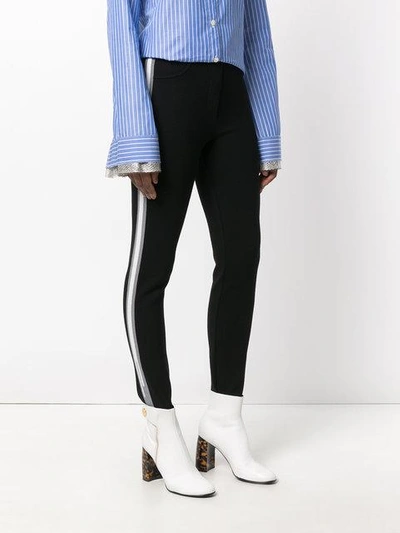 Shop Aviu Aviù Side Stripe Stirrup Leggings - Black