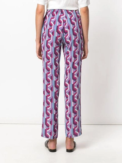 Shop Gucci Web Chain Print Pajama Trousers In Pink