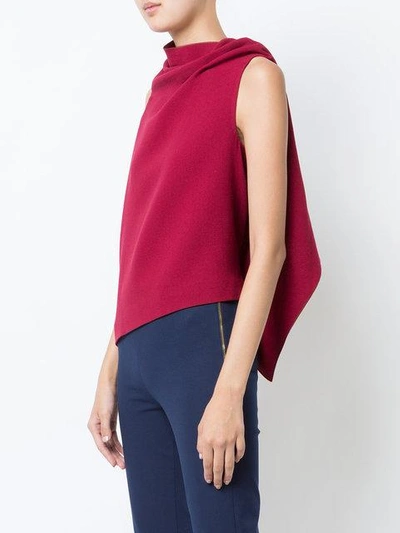 Shop Roland Mouret Draped Sleeveless Knitted Top