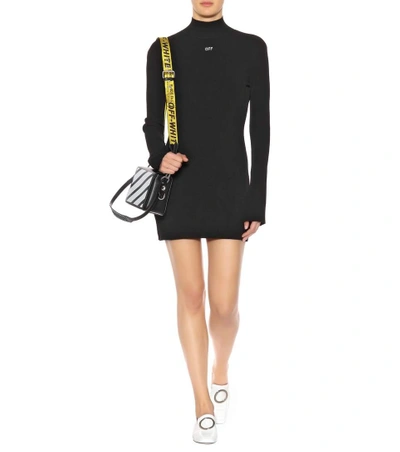 Shop Off-white Angel Sexy Knitted Dress In Llack Whit