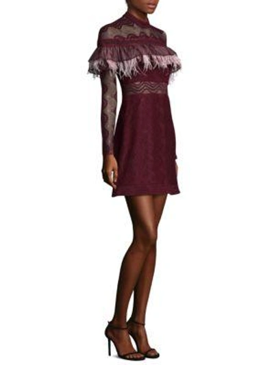 Three Floor Wildfire Embroidered Lace A-line Dress In Tawny Port