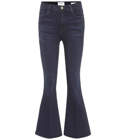 Frame Le Crop Bell Cotton Denim Jeans In Blu