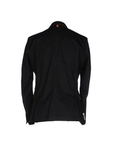 Shop Dondup Man Suit Jacket Black Size 40 Cotton, Elastane