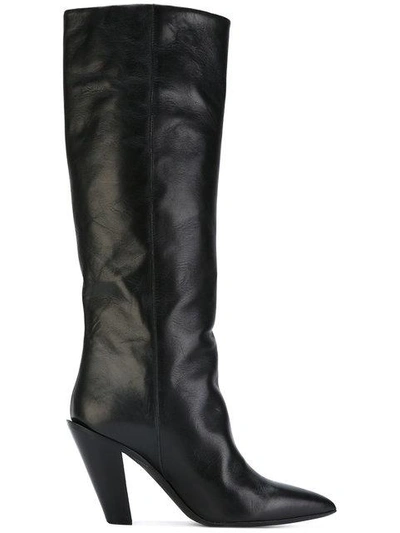 Shop A.f.vandevorst Slanted Heel Boots In Black