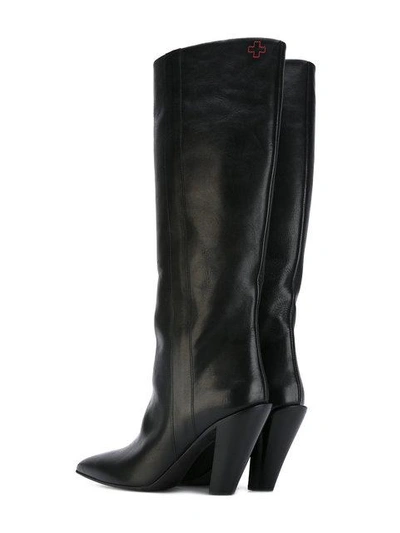 Shop A.f.vandevorst Slanted Heel Boots In Black