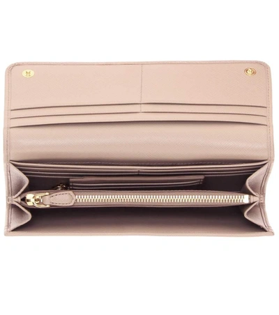 Shop Prada Saffiano Leather Wallet In Cammeo