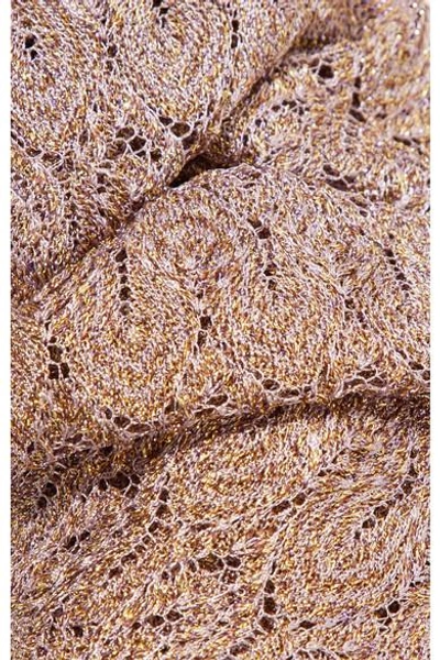 Shop Missoni Fringed Metallic Crochet-knit Scarf
