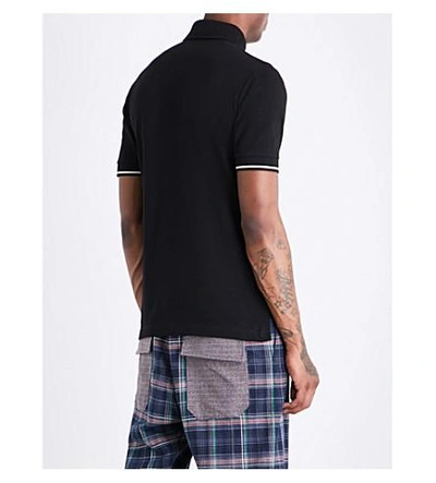 Shop Vivienne Westwood Logo-embroidered Cotton-piqué Polo Shirt In Black