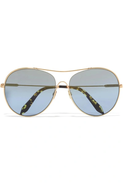 Victoria Beckham Loop Aviator-style Gold-tone Sunglasses
