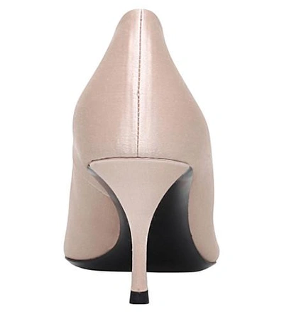 Shop Roger Vivier Flower Embellished Satin Court Shoes In Nude