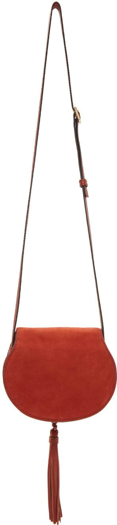 Shop Chloé Red Suede Small Marcie Bag