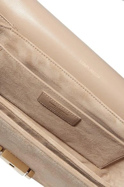 Shop Saint Laurent Bellechasse Medium Leather And Suede Shoulder Bag In Beige