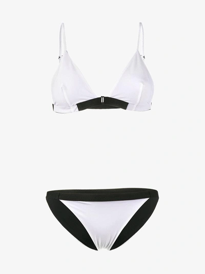 Shop Jean Yu Contrast Bikini Set In White