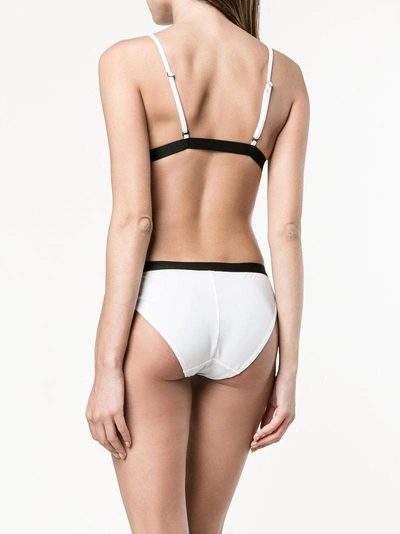 Shop Jean Yu Contrast Bikini Set In White