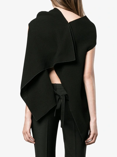 Shop Roland Mouret Eugene Asymmetrical Top In Black