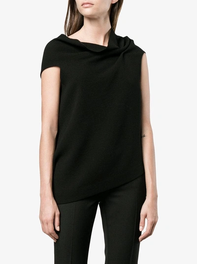 Shop Roland Mouret Eugene Asymmetrical Top In Black