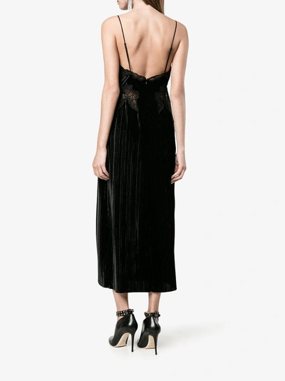 Shop Jonathan Simkhai Velvet Macramé Lace Slip Dress In Black