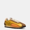 Coach 'c122' Colourblock Satin Suede Sneakers In Mustard/camel/burnt Orange