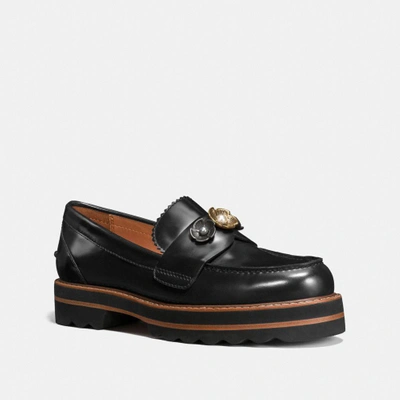 Shop Coach Lenox Loafer In Black
