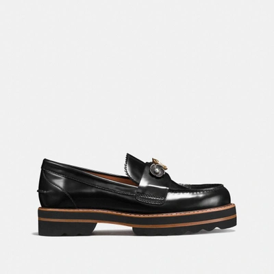 Shop Coach Lenox Loafer In Black