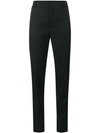 Saint Laurent High-rise Slim-leg Wool Tuxedo Trousers In Black